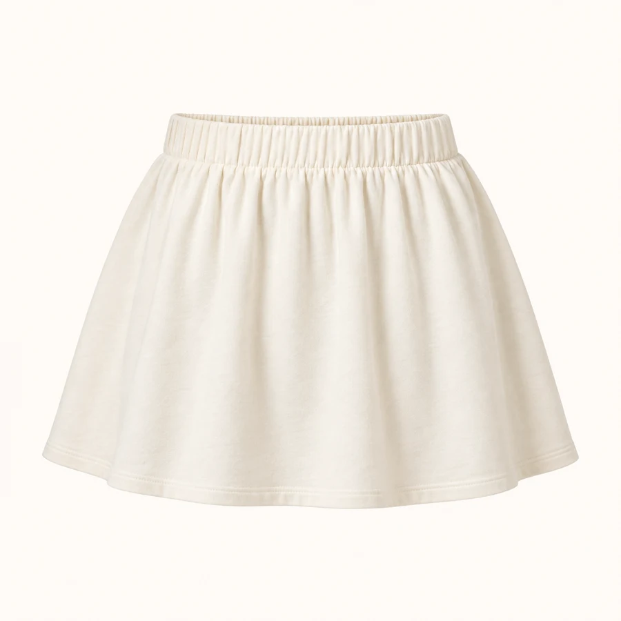 Cream Puff Jersey Mini Skirt in Ivory